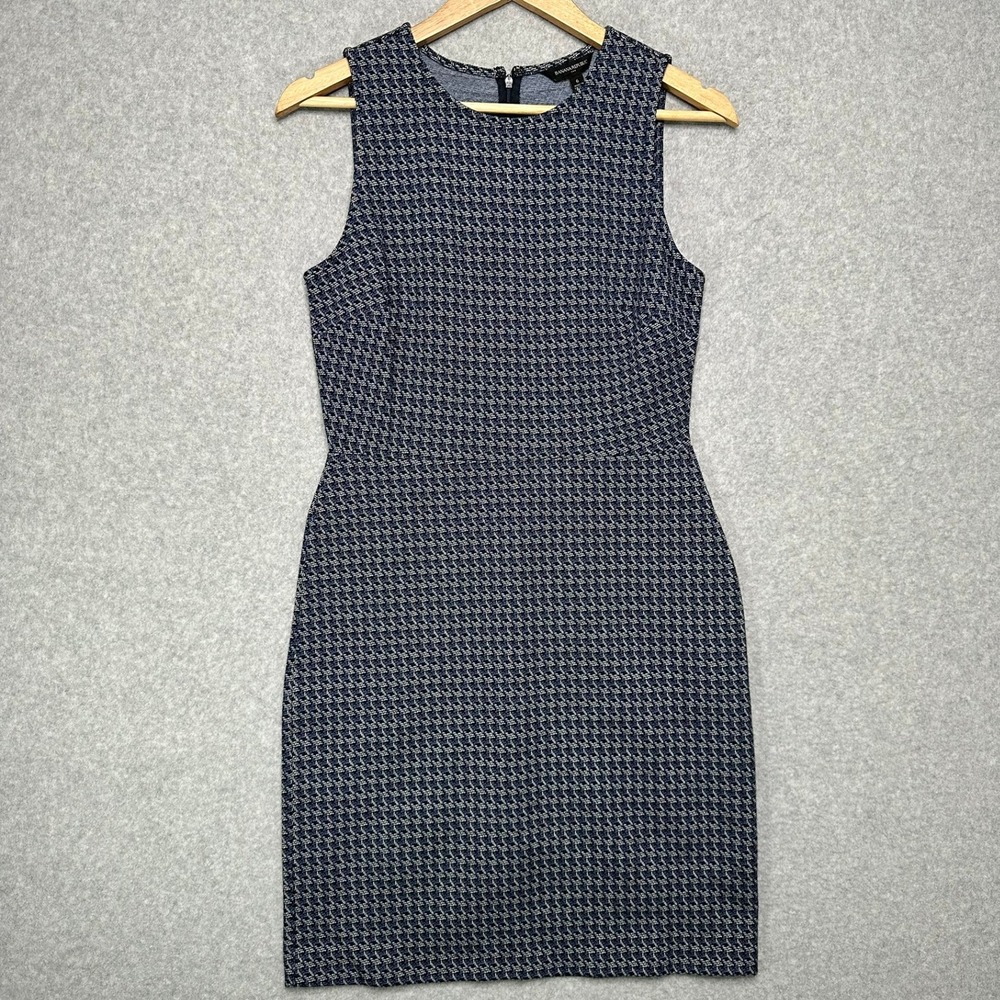 Banana Republic Navy White Textured‎ Knit Sleeveless Sheath Dress 6 260113-00-1